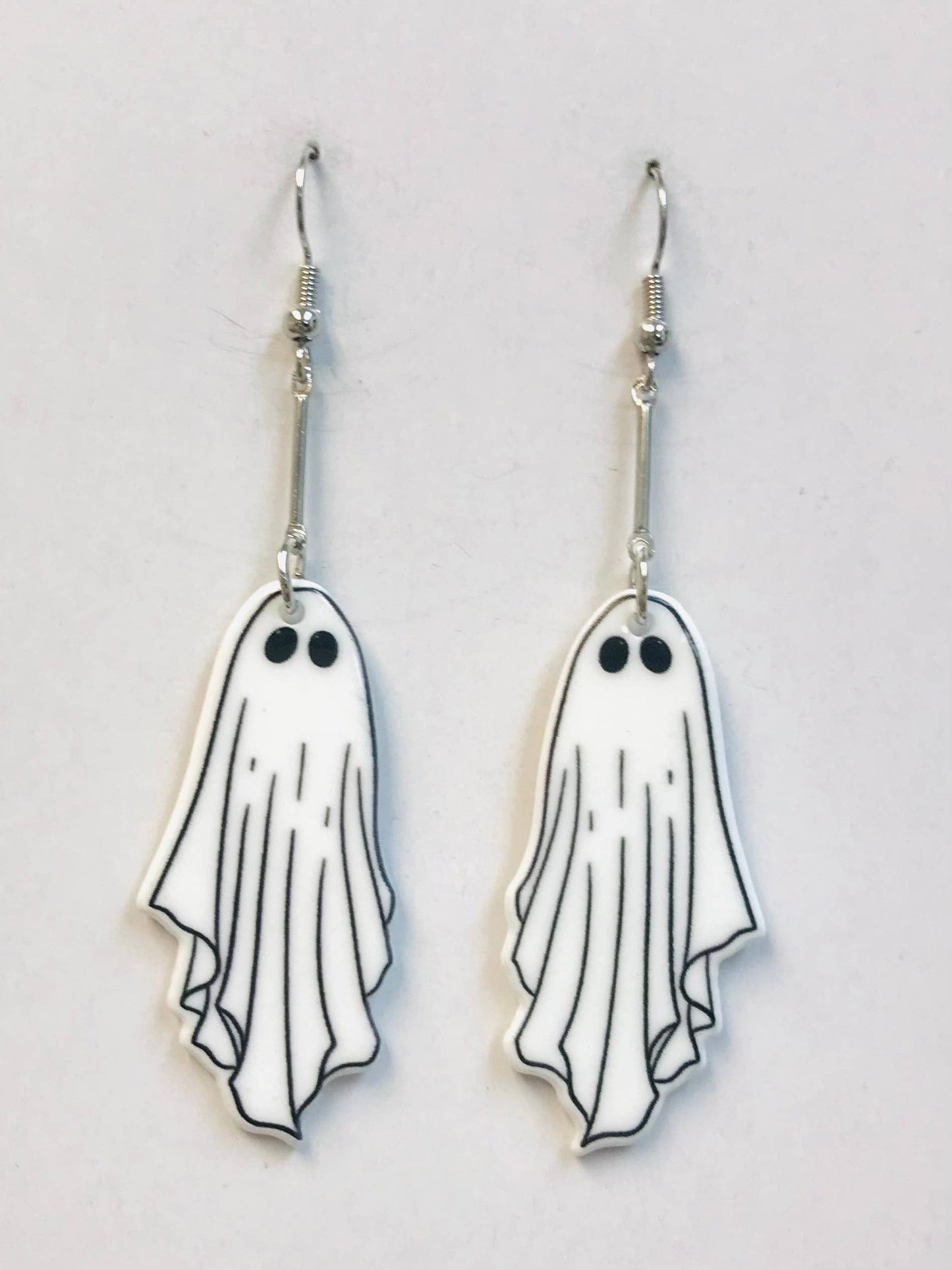 Acrylic Goth Earrings, White Ghost Earrings