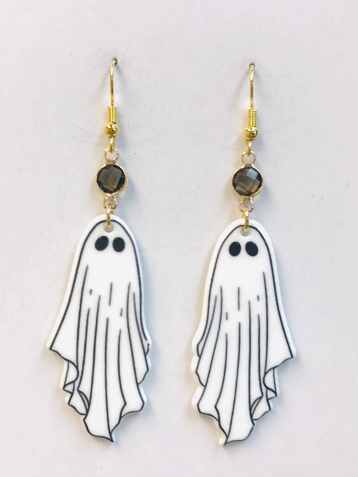 Acrylic Goth Earrings, White Ghost Earrings